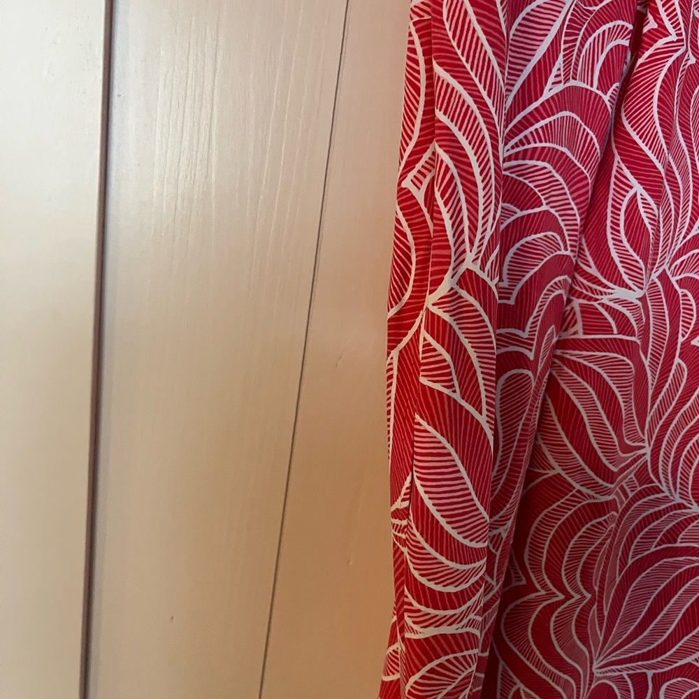 J. McLaughlin Pink & White Patterned Sleeveless Dress. Sz M-Vacation ready!🏝️☀️ - Picture 4 of 5